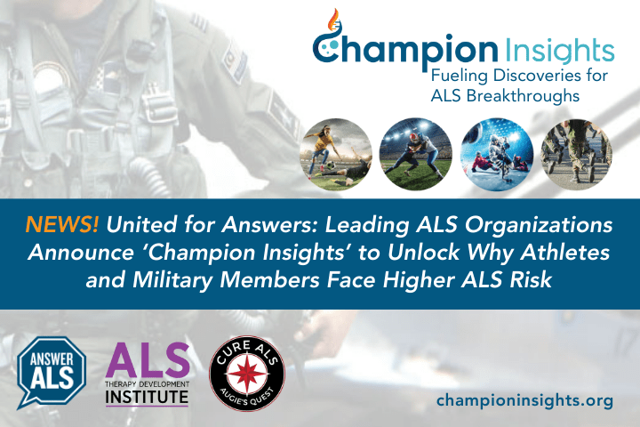United for Answers: Leading ALS Organizations Announce ‘Champion Insights’ to Unlock Why Athletes and Military Members Face Higher ALS Risk
